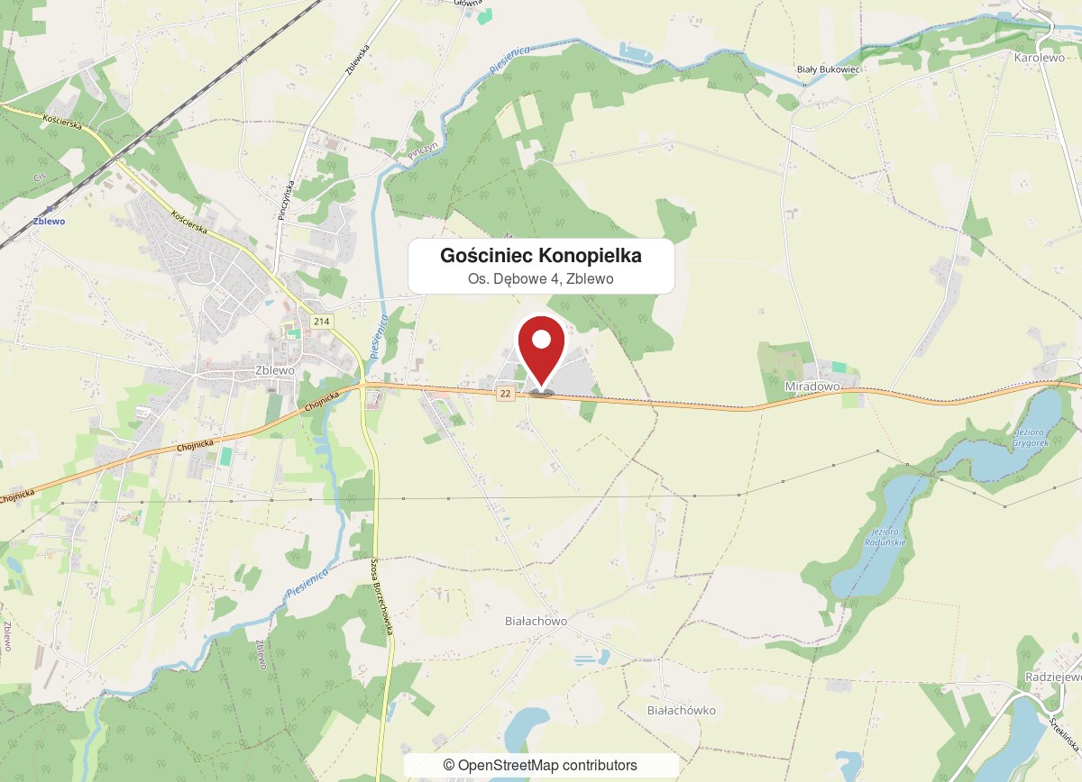 Mapa dojazdu do Gościńca Konopielka, Osiedle Dębowe 4, Zblewo – otwórz w Google Maps
